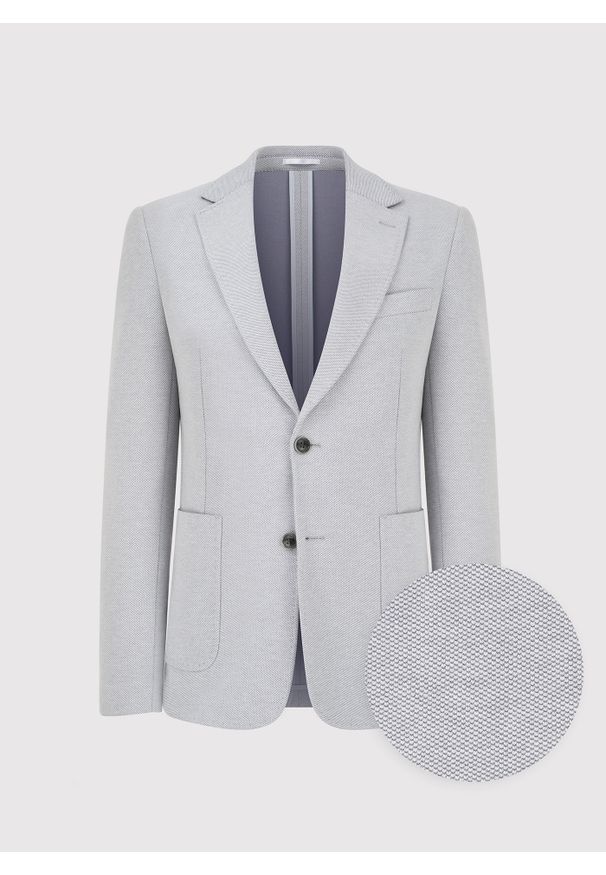 Pako Lorente - PAKO LORENTE - Szara marynarka z dzianiny. Kolor: szary. Materiał: dzianina. Sezon: jesień