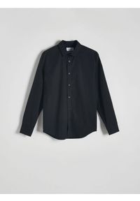 Reserved - Koszula slim fit - czarny. Kolor: czarny. Materiał: tkanina, bawełna