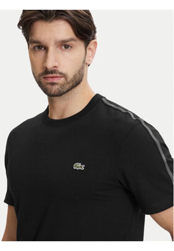 Lacoste T-Shirt TH0888 Czarny Regular Fit. Kolor: czarny. Materiał: bawełna