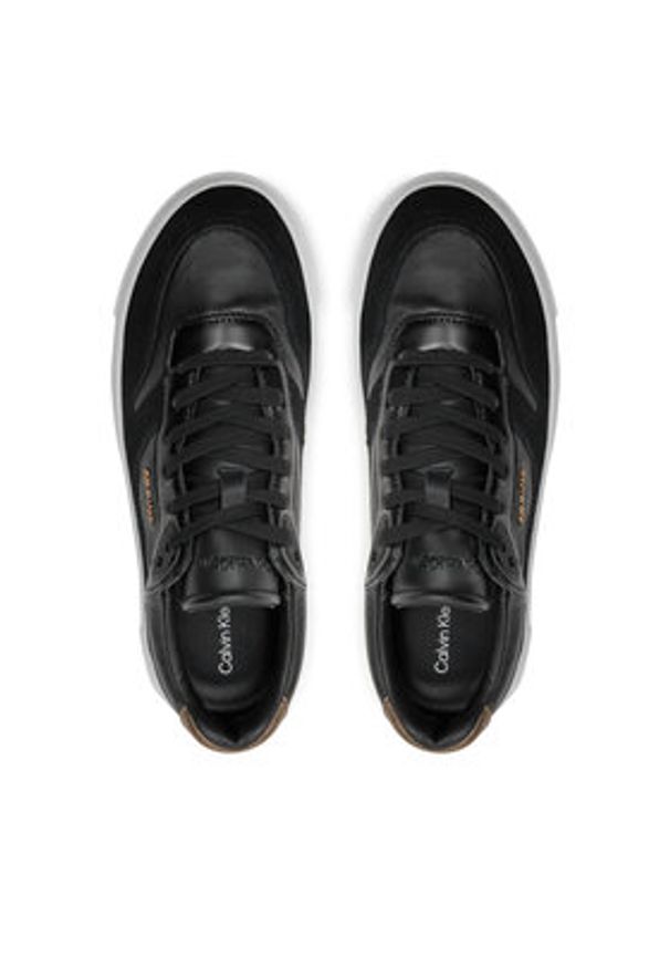 Calvin Klein Sneakersy Cupsole Lace Up W/Ml Mix M HW0HW02114 Czarny. Kolor: czarny. Materiał: skóra