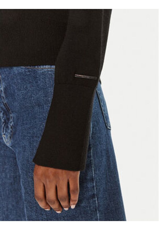 Calvin Klein Kardigan K20K207574 Czarny Regular Fit. Kolor: czarny. Materiał: wełna