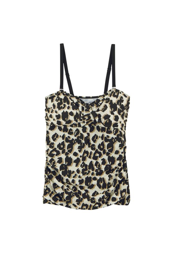 Regatta - Top Tankini Z Nadrukiem Leoparda Dla Kobiet Aceana III. Kolor: szary, beżowy, wielokolorowy. Wzór: nadruk