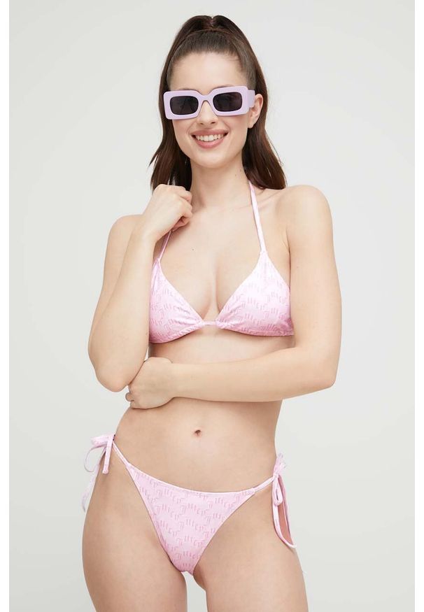 Juicy Couture dwuczęściowy strój kąpielowy kolor różowy lekko usztywniona miseczka. Kolor: różowy. Materiał: materiał