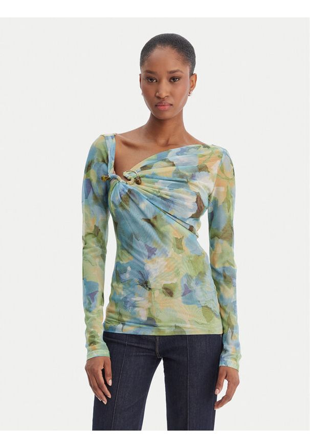 BARDOT - Bardot Bluzka Marisol 60306TB Zielony Slim Fit. Kolor: zielony. Materiał: syntetyk