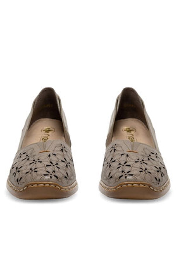 Rieker Półbuty 41356-64 Beżowy. Kolor: beżowy. Materiał: skóra