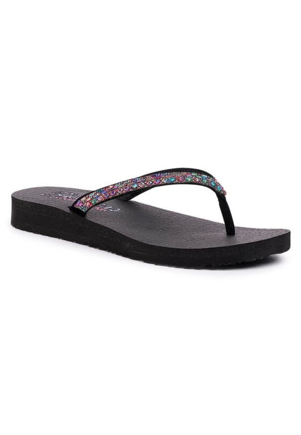 skechers - Skechers Japonki Shine Away 32918/BKMT Czarny. Kolor: czarny. Materiał: materiał
