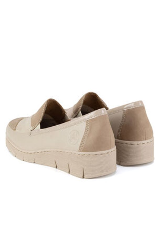 Rieker Półbuty 53785-60 Beżowy. Kolor: beżowy. Materiał: skóra