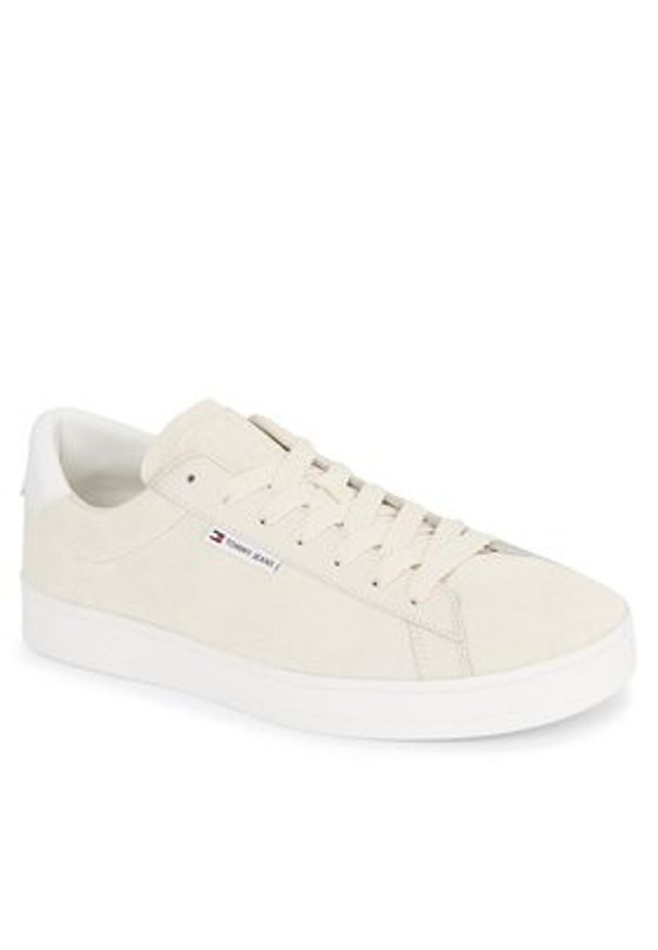 Tommy Jeans Sneakersy Tjm Leather Low Cupsole Suede EM0EM01375 Beżowy. Kolor: beżowy. Materiał: zamsz, skóra