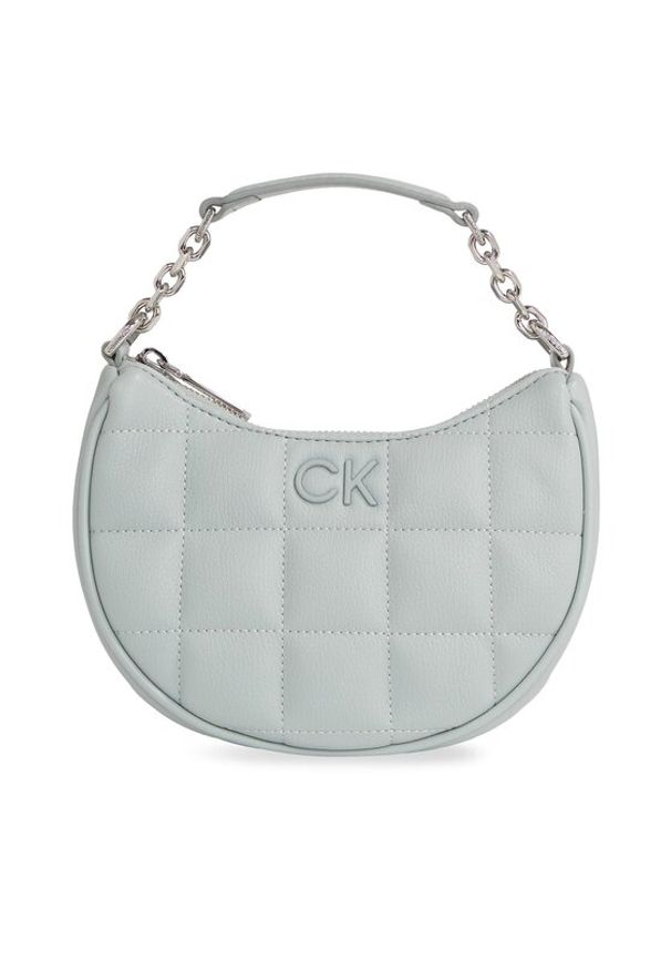 Calvin Klein Torebka Ck Square Quilt K60K612020 Szary. Kolor: szary. Materiał: skórzane