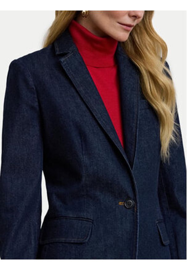 Lauren Ralph Lauren - LAUREN RALPH LAUREN Marynarka 200957636001 Granatowy Straight Fit. Kolor: niebieski. Materiał: bawełna