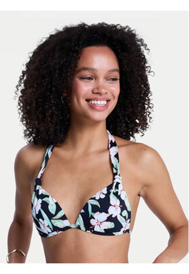 Roxy Góra od bikini Printed Essentials ERJX305701 Czarny. Kolor: czarny. Materiał: syntetyk