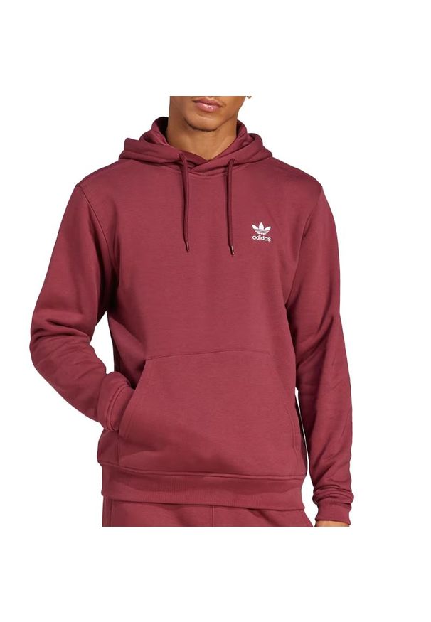 Adidas - Bluza adidas Originals Trefoil Essentials JD2403 - czerwona. Kolor: czerwony. Materiał: tkanina, dresówka, bawełna, materiał, poliester. Styl: klasyczny