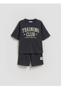 Reserved - Bawełniany komplet - ciemnoszary. Kolor: szary. Materiał: bawełna