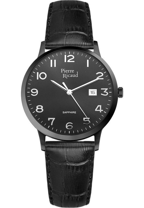 Zegarek Pierre Ricaud Zegarek męski Pierre Ricaud P91022.B224Q czarny. Kolor: czarny