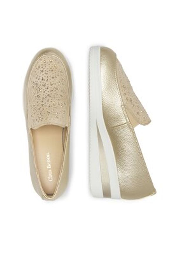 Clara Barson Półbuty WYL1711-29 Złoty. Kolor: złoty. Materiał: skóra