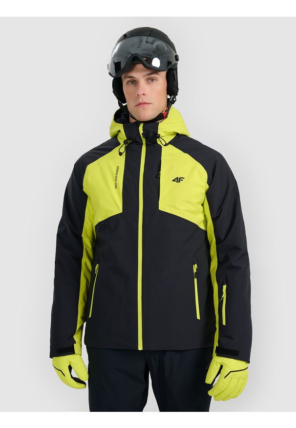 4f - 4F Kurtka narciarska membrana 8000 męska - zielona 3XL. Kolor: zielony. Materiał: poliester, materiał. Długość rękawa: raglanowy rękaw. Sezon: zima