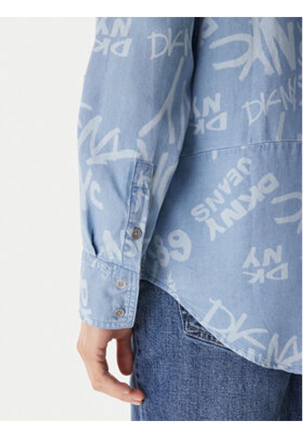DKNY Koszula DJ6W2017 Błękitny Regular Fit. Kolor: niebieski. Materiał: lyocell