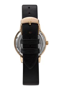 Timex zegarek TW2U54600 Celestial Opulence Automatic damski kolor czarny. Kolor: czarny. Materiał: skóra, materiał #2
