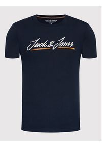 Jack & Jones - Jack&Jones T-Shirt Tons 12205107 Granatowy Regular Fit. Kolor: niebieski. Materiał: bawełna, syntetyk