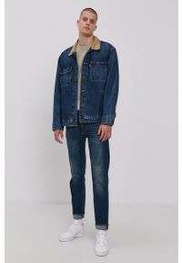 Levi's® - Levi's Kurtka jeansowa męska kolor granatowy przejściowa oversize. Okazja: na spotkanie biznesowe. Kolor: niebieski. Materiał: jeans. Styl: biznesowy #6