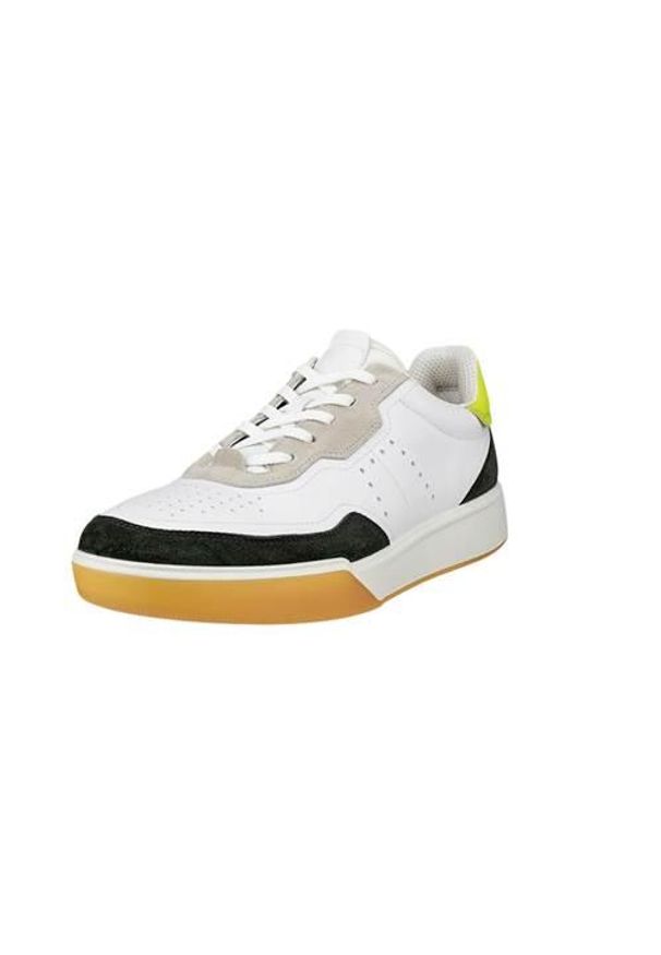 ecco - Buty do chodzenia męskie Ecco Street Court Lea. Kolor: biały. Materiał: skóra. Szerokość cholewki: normalna. Sport: turystyka piesza