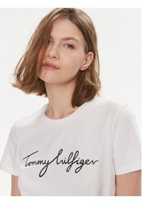 TOMMY HILFIGER - Tommy Hilfiger T-Shirt Signature WW0WW41674 Biały Regular Fit. Kolor: biały. Materiał: bawełna