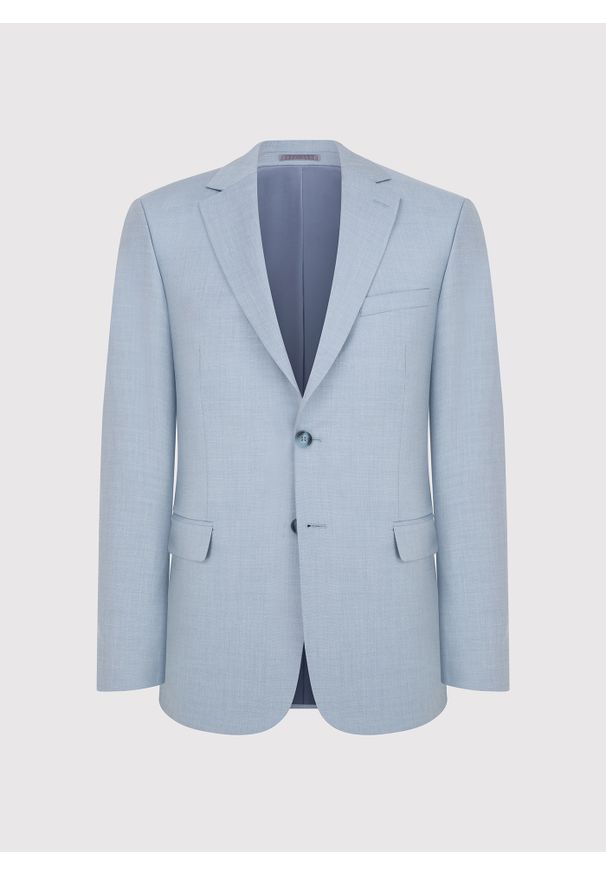 Pako Lorente - PAKO LORENTE - Jasnoniebieska marynarka garniturowa. Kolor: niebieski. Materiał: poliester, wiskoza. Wzór: gładki. Styl: młodzieżowy