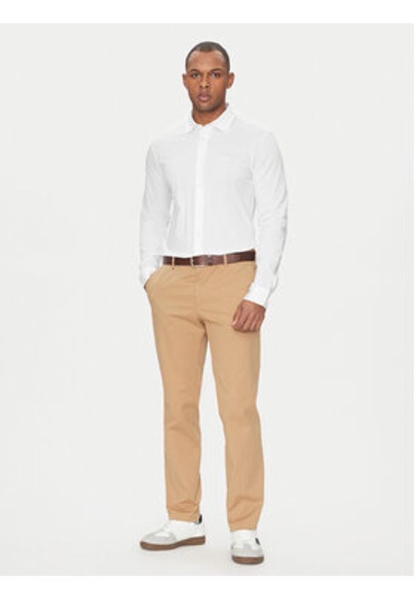BOSS Koszula Mysoft 50519748 Biały Slim Fit. Kolor: biały. Materiał: bawełna