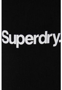 Superdry bluza męska kolor czarny z kapturem z nadrukiem. Typ kołnierza: kaptur. Kolor: czarny. Materiał: dzianina. Wzór: nadruk