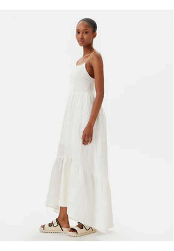 Maaji Sukienka letnia Isadora PT2123CLD008 Biały Regular Fit. Kolor: biały. Materiał: len. Sezon: lato