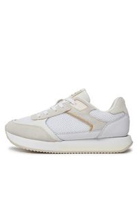 TOMMY HILFIGER - Tommy Hilfiger Sneakersy Essential Elevated Runner FW0FW07700 Biały. Kolor: biały. Materiał: zamsz, skóra #5
