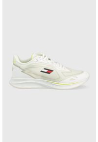 Tommy Sport buty kolor biały. Nosek buta: okrągły. Zapięcie: sznurówki. Kolor: biały. Materiał: guma