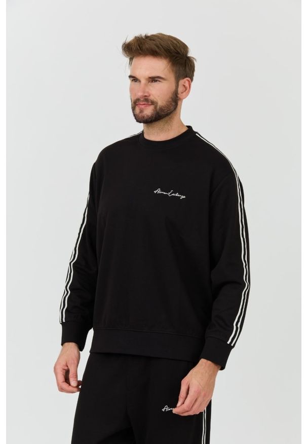 Armani Exchange - ARMANI EXCHANGE Czarna bluza. Kolor: czarny