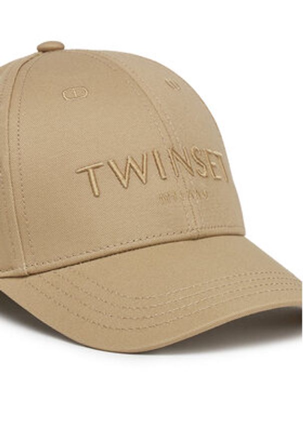 TwinSet - TWINSET Czapka z daszkiem 251TA4280 Beżowy. Kolor: beżowy. Materiał: bawełna, materiał