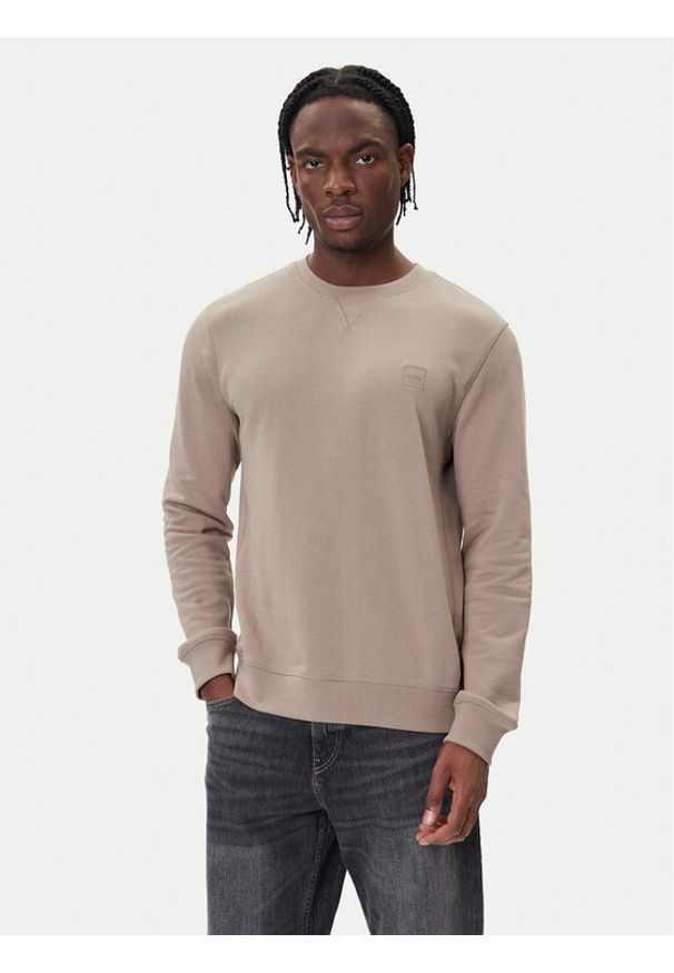 BOSS Bluza Westart 50509323 Beżowy Regular Fit. Kolor: beżowy. Materiał: bawełna