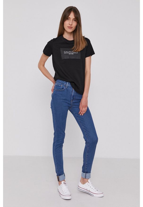 Levi's® - Levi's jeansy 721 damskie high waist. Okazja: na spotkanie biznesowe. Stan: podwyższony. Kolor: niebieski. Styl: biznesowy