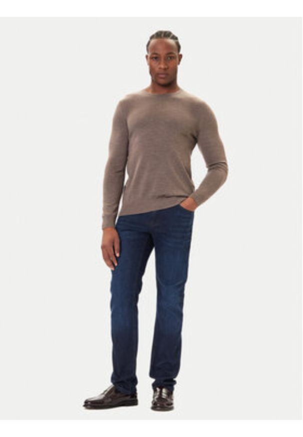 JOOP! Sweter 17 JK-01Denny 30032601 Brązowy Modern Fit. Kolor: brązowy. Materiał: wełna