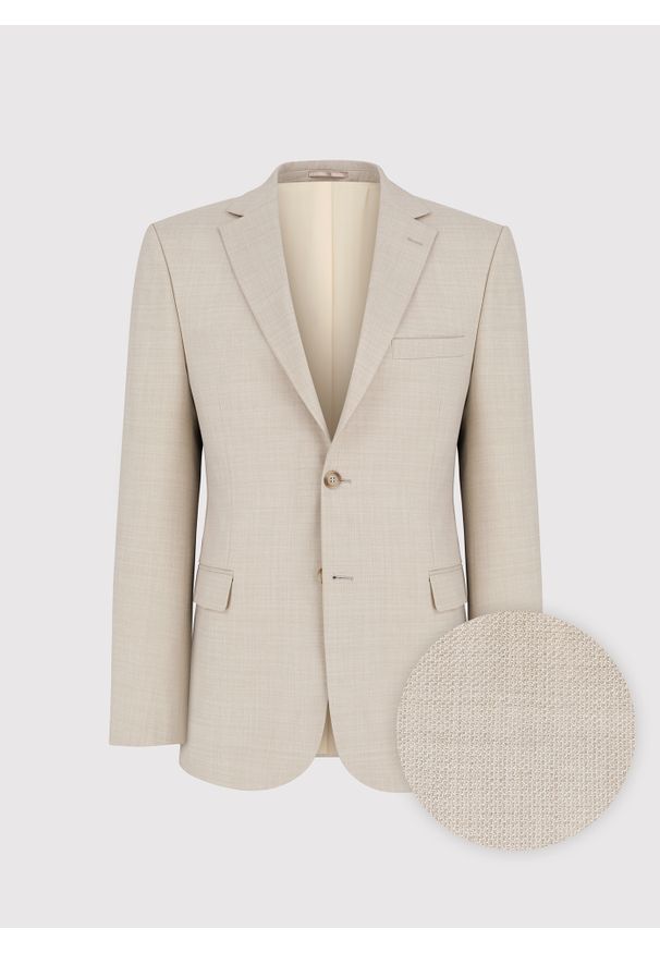 Pako Lorente - PAKO LORENTE - Beżowa marynarka garniturowa. Kolor: beżowy. Materiał: poliester, elastan, wiskoza. Styl: młodzieżowy