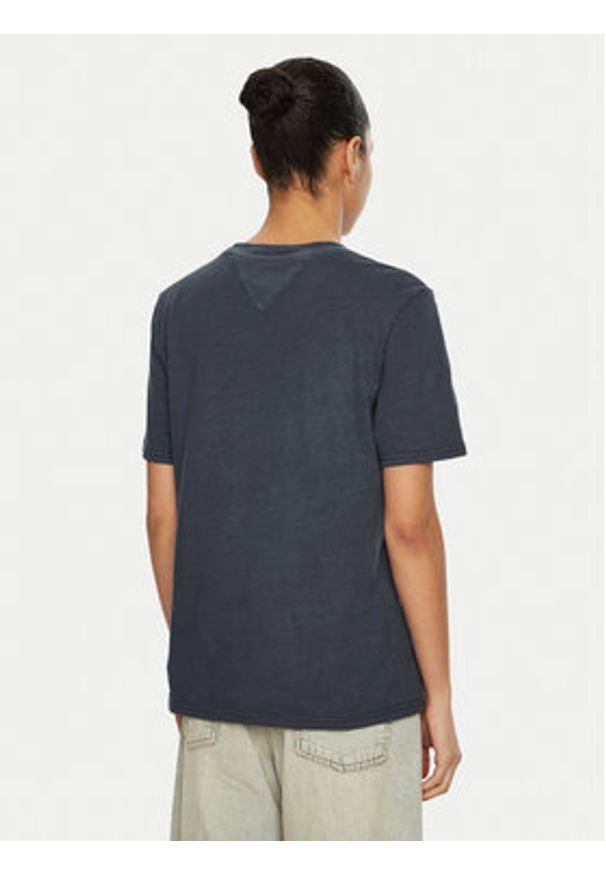 Tommy Jeans T-Shirt Varsity DW0DW19444 Granatowy Regular Fit. Kolor: niebieski. Materiał: bawełna