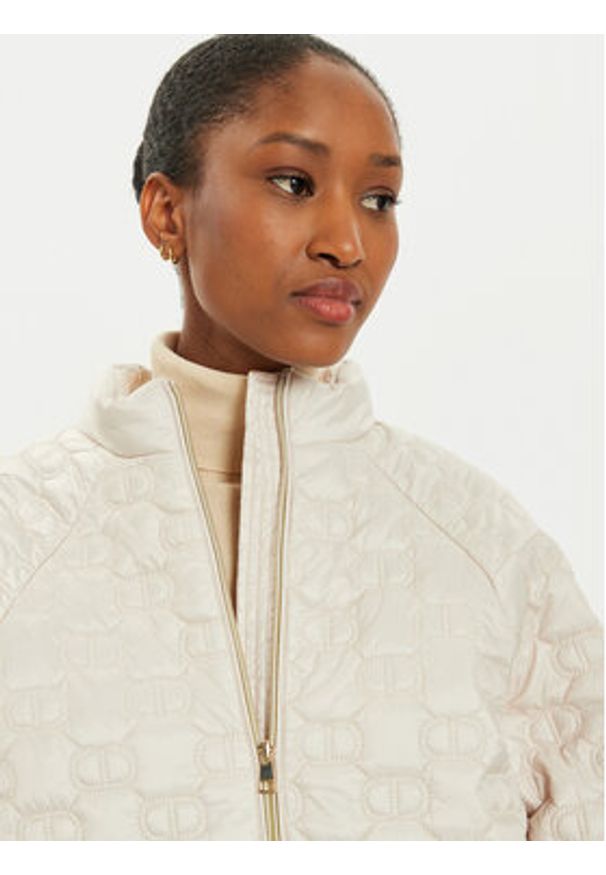 TwinSet - TWINSET Kurtka przejściowa 242TP2021 Écru Relaxed Fit. Materiał: syntetyk