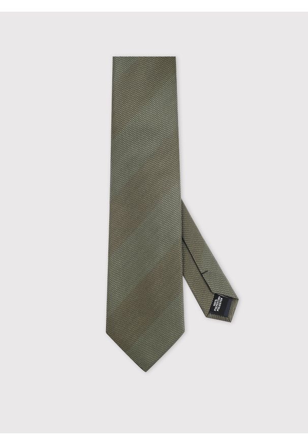 Pako Lorente - PAKO LORENTE – Zielony krawat w pasy. Kolor: zielony. Materiał: poliester