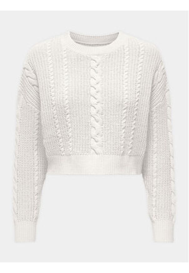 only - ONLY Sweter Malena 15309262 Biały Regular Fit. Kolor: biały. Materiał: syntetyk