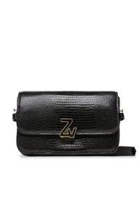 Zadig&Voltaire Torebka Zv Initiale Le Mini Embossed I LWBA02215 Czarny. Kolor: czarny. Materiał: skórzane