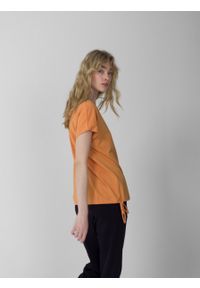 outhorn - T-shirt oversize damski - pomarańczowy. Okazja: na co dzień. Kolor: pomarańczowy. Materiał: bawełna. Styl: casual #9