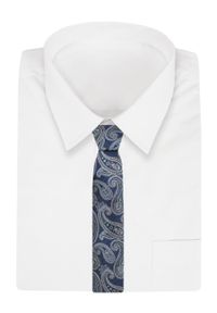 Alties - Klasyczny Krawat Męski - ALTIES - Ciemnoniebieski, Wzór Paisley. Kolor: niebieski. Materiał: tkanina. Wzór: paisley. Styl: klasyczny #2