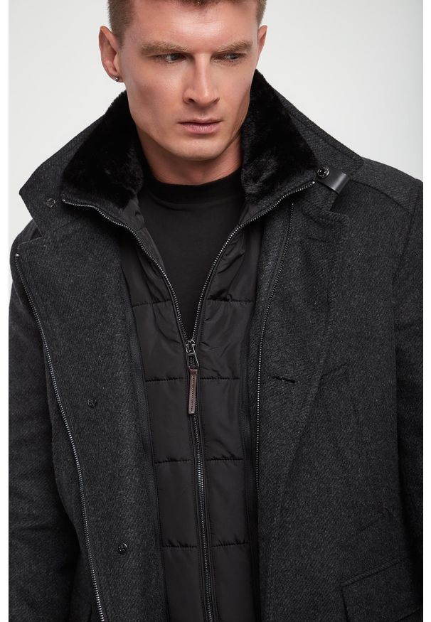 Płaszcz męski wełniany Gary JOOP!. Materiał: wełna