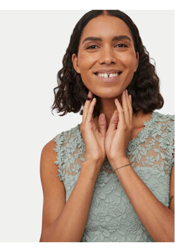 Vila Sukienka wieczorowa Lynnea 14052673 Zielony Regular Fit. Kolor: zielony. Materiał: syntetyk, bawełna. Styl: wizytowy