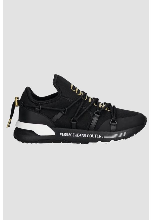 Versace Jeans Couture - VERSACE JEANS COUTURE Czarne męskie sneakersy Fondo Dynamic Dis. Sa6. Kolor: czarny