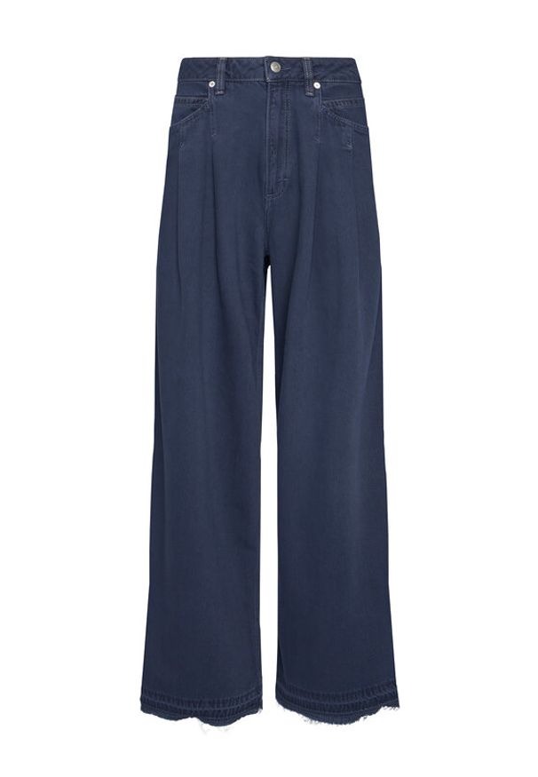 BOSS Jeansy Slouchy 50552533 Granatowy Wide Leg. Kolor: niebieski