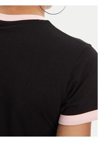 Juicy Couture T-Shirt Collegiate Ringer JCWCT125320 Czarny Slim Fit. Kolor: czarny. Materiał: bawełna #5